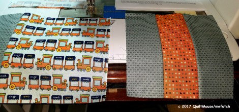 Choo Choo Blocks 1 & 2, Fabric Cafe's Porch Rail Pattern